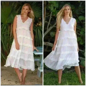 NWT Bindu Karissa Dress, White Lurex women’s extra small XS